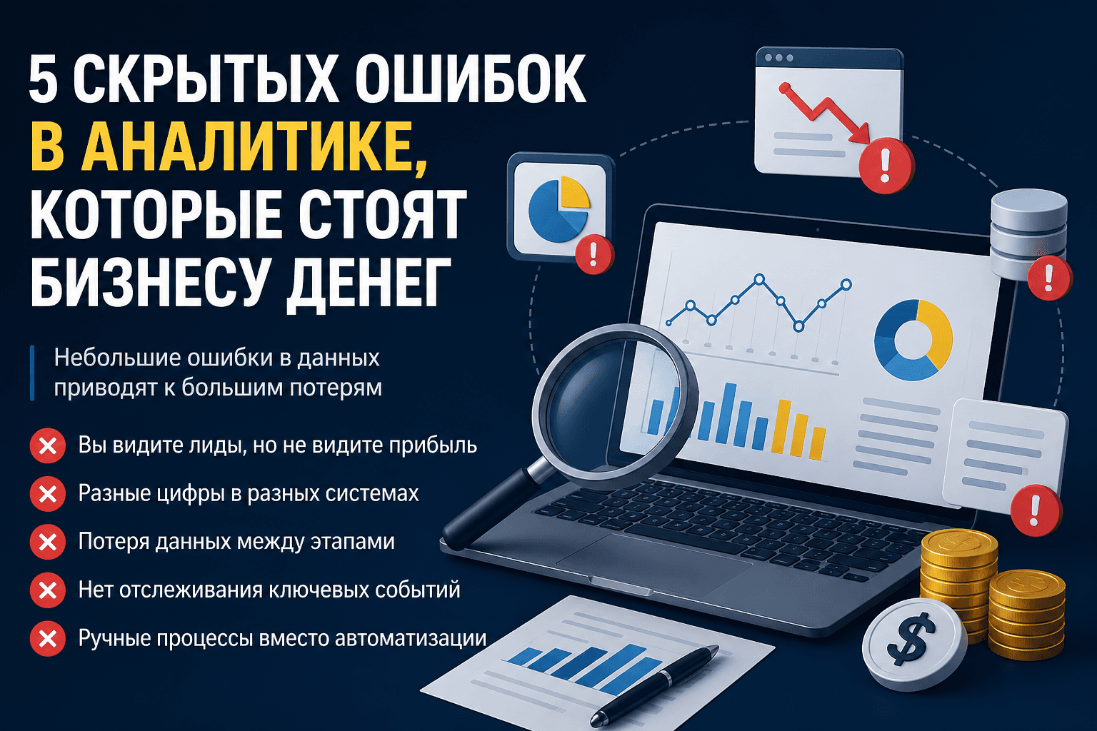 5 скрытых ошибок в аналитике, которые стоят бизнесу денег